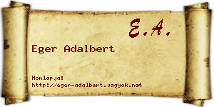 Eger Adalbert névjegykártya